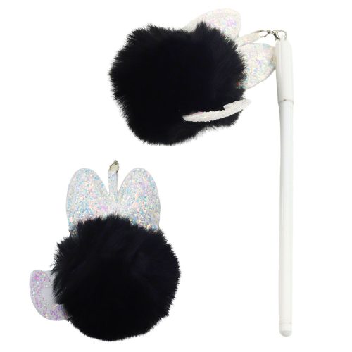 Gél toll fekete kupakkal és kék tintával, 17 cm, 0,5 mm