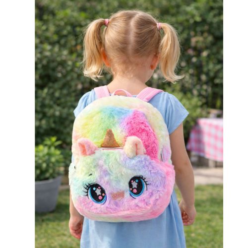 Gyermek hátizsák plüss Unicorn Rainbow Colorful 20cm 3L