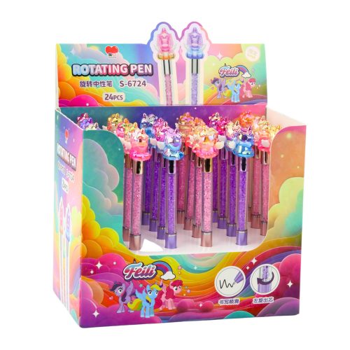 Gel Pen Unicorn Figurával Színes Fekete Ink Mix