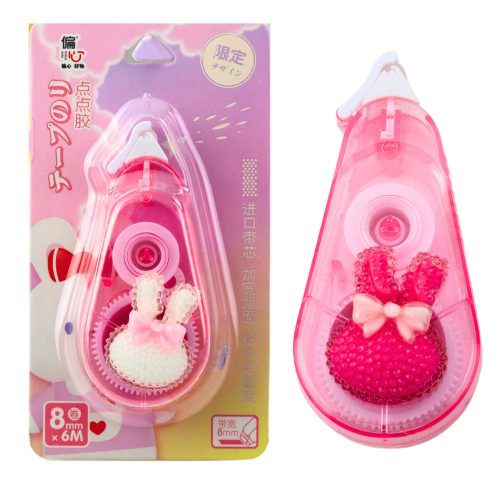 Javítószalagos egér Iskolai irodai dekoratív nyuszi rózsaszín 8mm x 6m