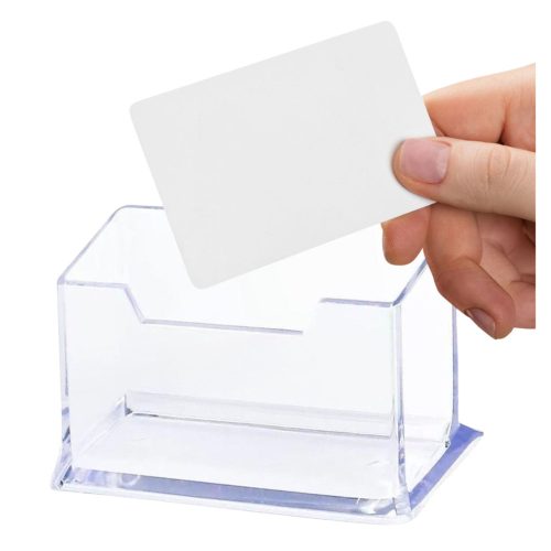 Átlátszó műanyag névjegykártya tartó 11cm