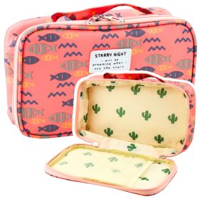   Iskolai tolltartó Szervező Tágas kiegészítő zsebhal rózsaszín 21,5 cm