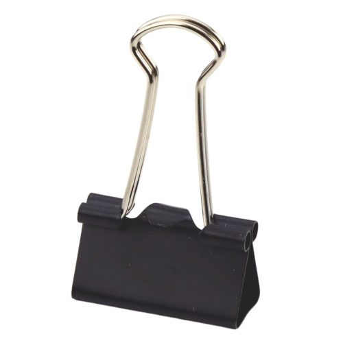 Univerzális irodai klipszkészlet rugós acél fekete 32mm 12db