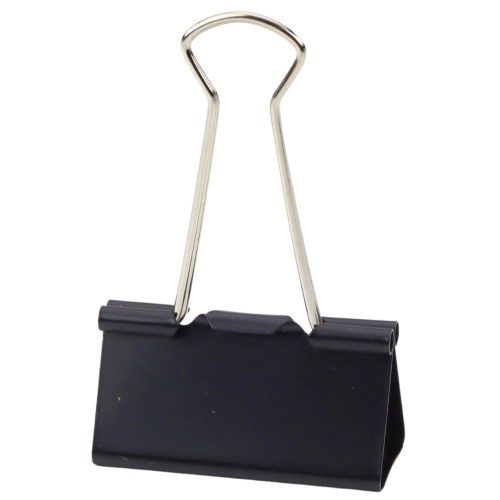 Univerzális irodai klipszkészlet rugós acél fekete 41mm 12db