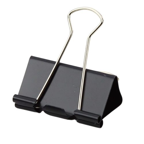 Univerzális irodai klipszkészlet rugós acél fekete 41mm 12db