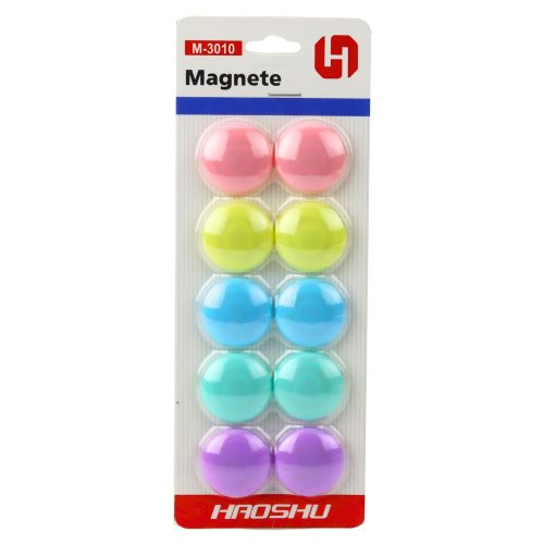Mágneskészlet mágneses táblákhoz, színes, 10 db, 3 cm