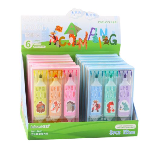 Kiemelő szett Pink Blue Animal Motif Two Tips 3db