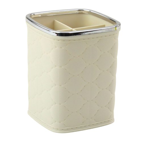 Ecsetrendező, négy rekeszes, fehér, 12 x 9,5 cm