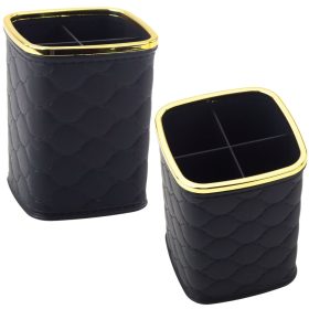 Ecsetrendező, négy rekeszes, fekete, 12 x 9,5 cm