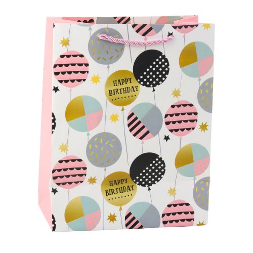 Papír ajándéktáska Születésnapi minták 23 x 18 x 10,5 cm