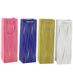 Palack ajándéktáska csillogó hullámok 35 x 12 x 9 cm