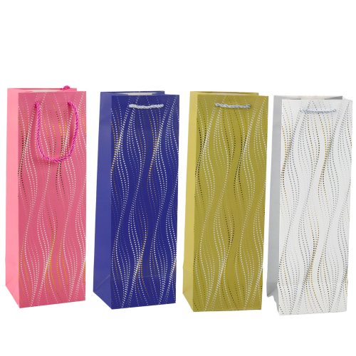 Palack ajándéktáska csillogó hullámok 35 x 12 x 9 cm