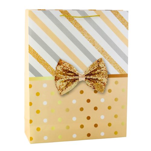 Nagy ajándéktáska masni arany díszítéssel 55 x 43 x 15 cm