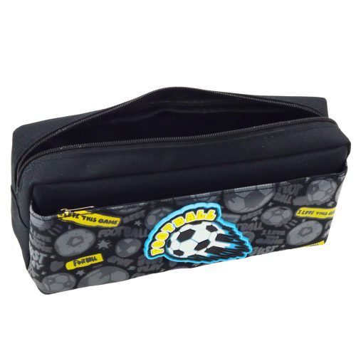 Tolltartó iskolaszervező futball két zsebbel, fekete