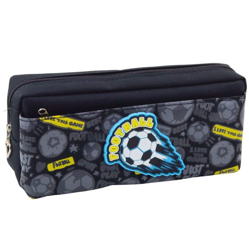 Tolltartó iskolaszervező futball két zsebbel, fekete