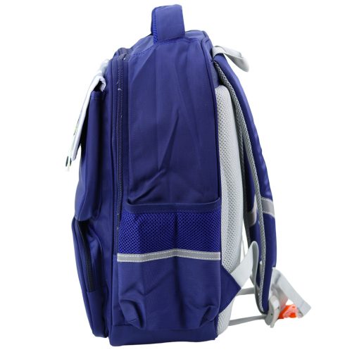 Iskolai hátizsák foltok dinoszaurusz mellkaspánttal sötétkék 39x27x15cm