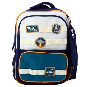 Iskolai hátizsák Space Patches tolltokkal Navy Blue 16L