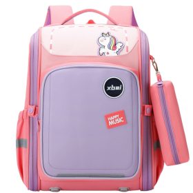   Iskolai hátizsák Unicorn mellkaspánttal pasztell rózsaszín 21L 39cm