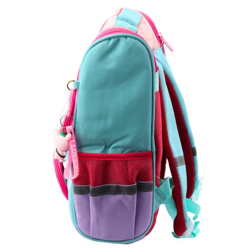 Iskolai hátizsák fehér macskatáska madár medállal 21L