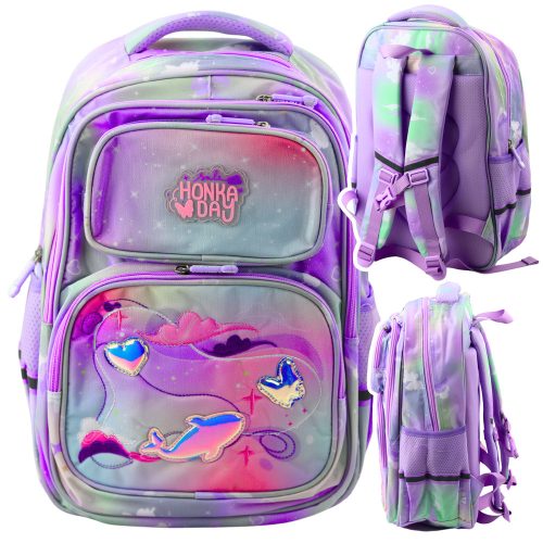 Iskolai hátizsák mellkaspánt pasztell színű 20L