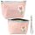 Tolltartó kozmetikai táska masni fényes pöttyök púder rózsaszín 23x16cm