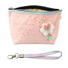Tolltartó kozmetikai táska masni fényes pöttyök púder rózsaszín 23x16cm