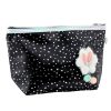 Tolltartó kozmetikai táska masni fényes pöttyök fekete 23x16cm