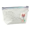 Tolltartó kozmetikai táska masni fényes pöttyök fehér 23x16cm