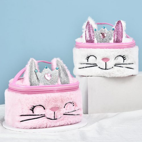 Plüss gyerek kozmetikai táska Bunny Glitter Pink 20cm