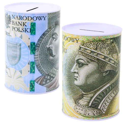 Fém malacpersely gyerekeknek 200/500 zloty bankjegy 15 x 10,5 cm