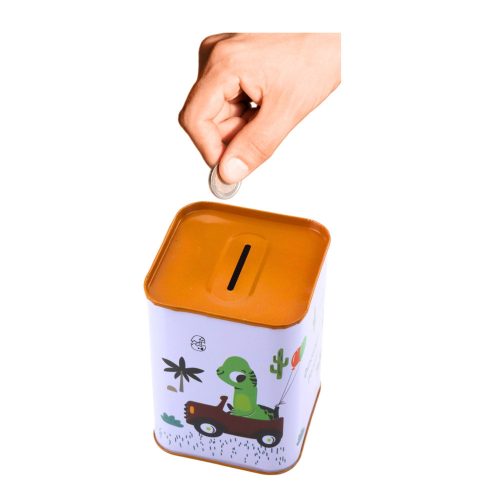 Malacpersely Dinoszaurusz az autóban Tanuljunk spórolni Fém 11x8cm