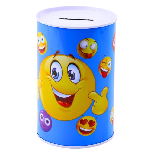 Fém Piggy Bank Emoticons Kék Barna 13 x 8cm