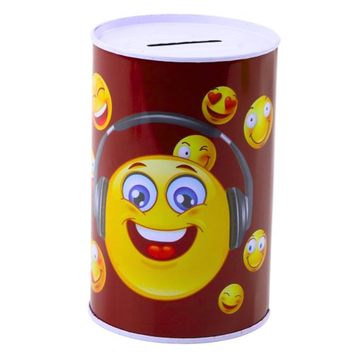 Fém Piggy Bank Emoticons Kék Barna 13 x 8cm
