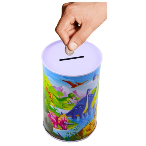 Malacpersely dinoszauruszokkal, fém, színes, 13 x 8 cm