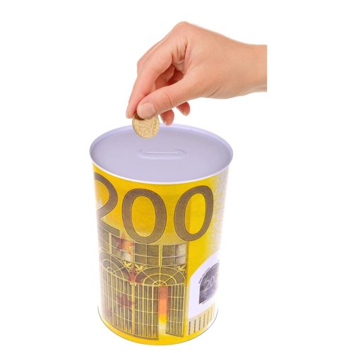 Fém malacpersely 200 eurós bankjegy 16,5 x 12 cm