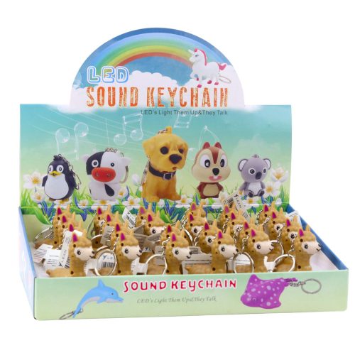 Hátizsák kulcstartó Llama Alpaca LED zseblámpa hangok