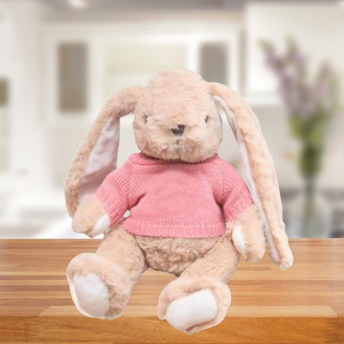 Plüss Mascot Cuddly Toy Bunny Pulóver Rózsaszín 22cm