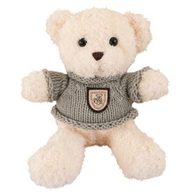   Plüss Mascot Cuddly Toy Teddy Bear fehér szürke pulóver 26cm