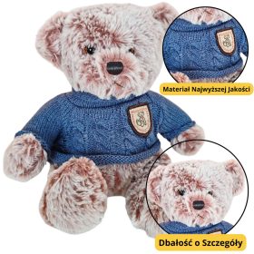Plüss Mascot Cuddly Toy Mackó Szürke Kék pulóver 21cm