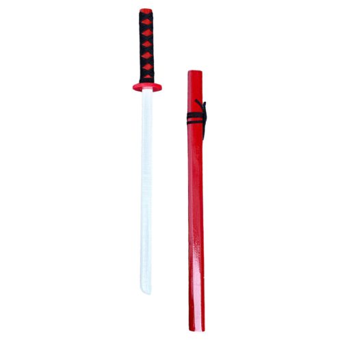 Fa Katana kardforgatási kellék piros 70cm