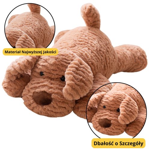 Plüss Mascot kitömött játékkutya bézs 30cm