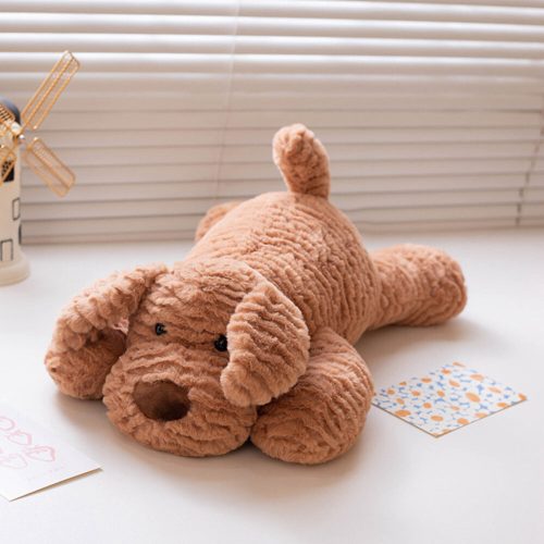 Plüss Mascot kitömött játékkutya bézs 30cm