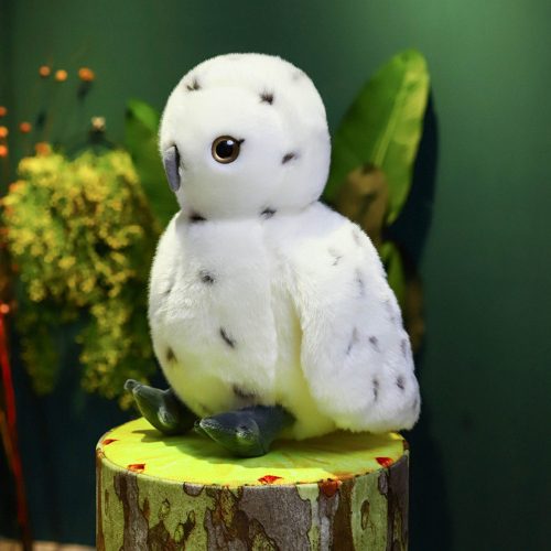 Plüss bagolymadár plüss kabalája ennivaló fehér 23cm