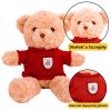 Plüss Mascot Cuddly Toy Teddy Bear Bézs Piros Pulóver 40cm