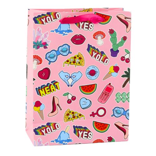 Ajándéktáska matricák Színes bélyegek 23 x 18 x 10,5 cm