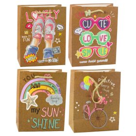 Papír ajándéktáska Színes motívumok 23 x 18 x 10,5 cm