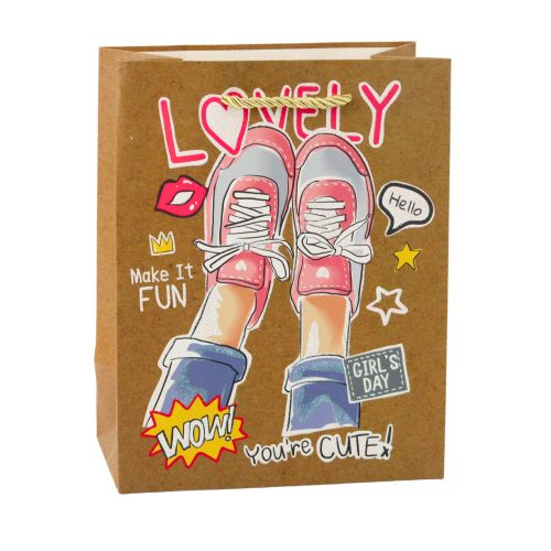 Papír ajándéktáska Színes motívumok 23 x 18 x 10,5 cm