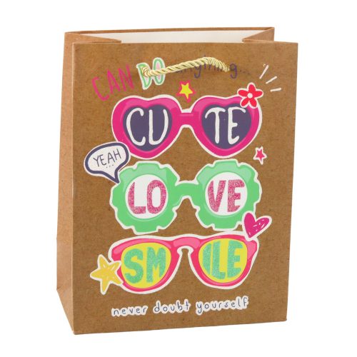 Papír ajándéktáska Színes motívumok 23 x 18 x 10,5 cm