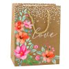 Ajándéktáska Szerelem Felirat Virágok 23 x 18 x 10,5 cm