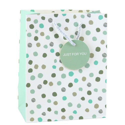 Pöttyös feliratú ajándéktáska Just For You 23 x 18 x 10,5 cm